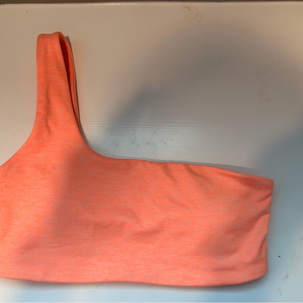 OFFLINE by Aerie One Shoulder Sports Bra XS | Coral Orange Activewear